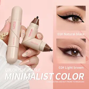 Rotating Eyeliner Stamp Pen Matte Waterproof Liquid Eyeliner Quick Drying Liner Dual-Head Design Wing Shape Quick-Dry Long-Lasting Smudge-Proof Cat Eye Makeup for Teens Adults Women