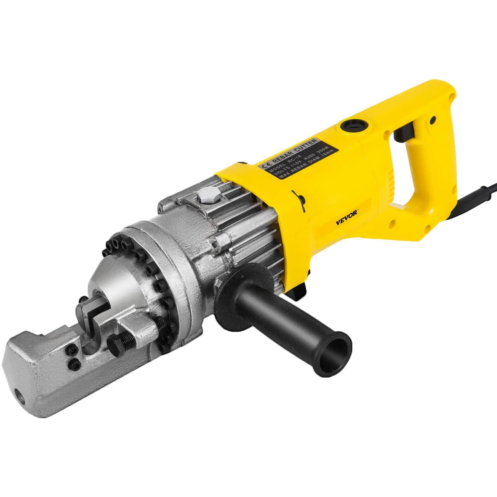 VEVOR 900W 110V Electric Hydraulic Rebar Cutter for Construction, Pure Copper Component, Adjustable Bolt, Cuts Up to 5/8 Inch #5 4-16mm Rebar in 3 Seconds, Portable with Easy-Carry Stainless Box