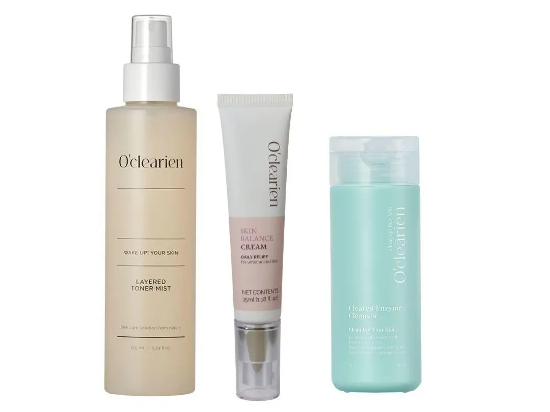 [OCLEARIEN] Cleared Enzyme Cleanser, Layered Toner Mist & Skin Balance Cream