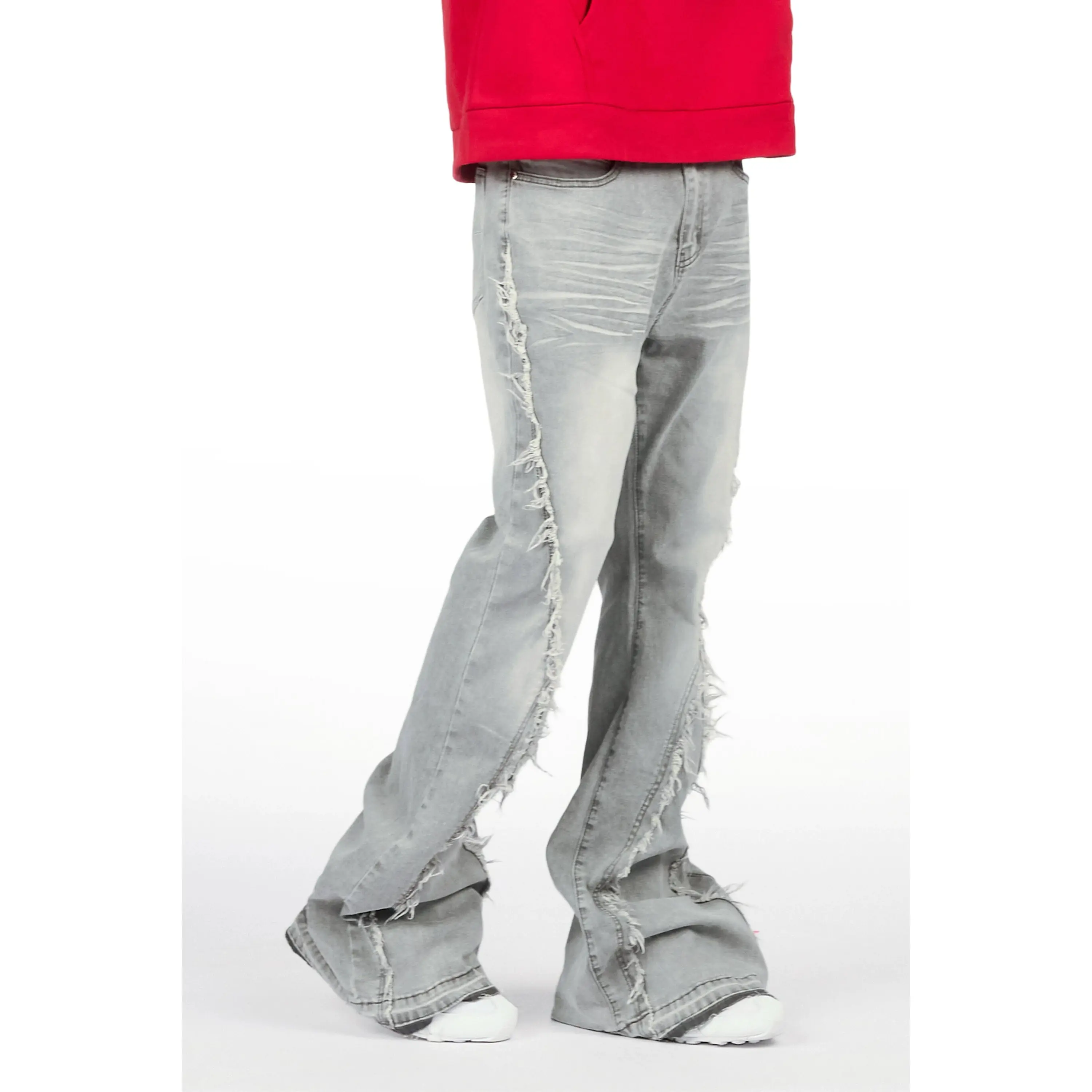 Vane Dark Grey Stacked Super Flare Jean