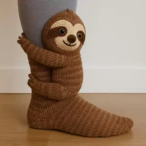 3D Knit Animal Socks - Cute Plush Handmade Crew Socks for Women Men Kids, Soft Novelty Animal Themed Gifts, Fun Cozy Ankle Socks for Daily Wear, Cartoon Dog Cat Panda Bunny Elephant Design, Perfect Gift Idea 16  guard sleep aid tape bike  gift fielders  m