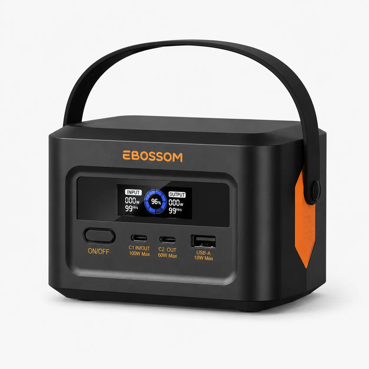 H100 Portable Power Station 99.2Wh LiFePO4 Battery, 100W USB-C Fast Charging Power Bank with LCD Display for Travel, Laptop, Camping and Emergency Backup