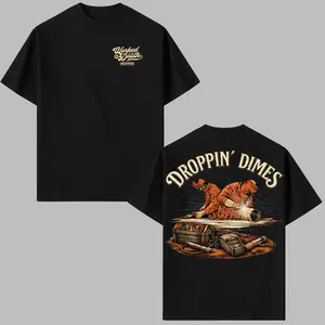 Men's Casual Droppin' Dimes T-Shirt - Welding Duo Graphic, 2-Sided, Soft Cotton Blend, Blue Collar Trades Gift for Men
