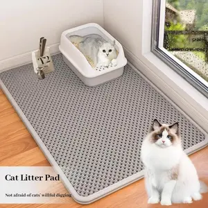 Extra Large Cat Litter Mat Heavy Duty Waterproof 2 Layer Non Slip Washable Pet Floor Protector Litter Box Sand Stopper