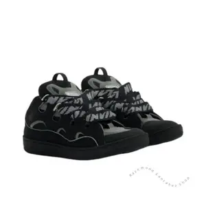 Sneakers Blackand Grey Designer Brand Men'S Flat Leather Sneakers Emboweled Calf Skin Stripes Stretch Cotton Low Luxury Men'S Flats Walking Shoes Trainer