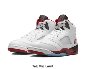 Collectible Sports Shoes - Iconic Fire Red Accents on White Mid-Top Design