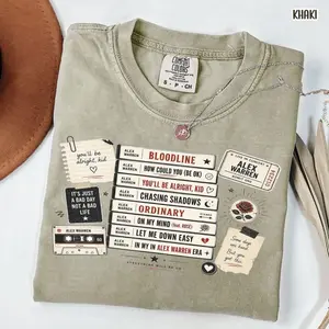 Comfort Colors Alex Warren Era Shirt, Alex Warren Inspired Graphic Tee, Retro Music Collage T Shirt, Vintage Concert Fan Shirt, Unisex Fitted Short Sleeve Tee, Casual Clothing