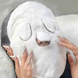 2 in 1 Hot & Cold Compress Face Towel, 5 Counts Reusable Ear-hanging Facial Care Tool, Double-layer Hot & Cold Steam Household Facial Face Towel, Face Skin Towels