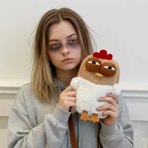 Tired overworked chicken Crossbody Bag, Adorable Cartoon Chicken Crossbody Bag, Office worker with dark circles, Easter Gift - A Cute, Versatile Purse for Daily Use, Office, Parties & as a Fun Gift