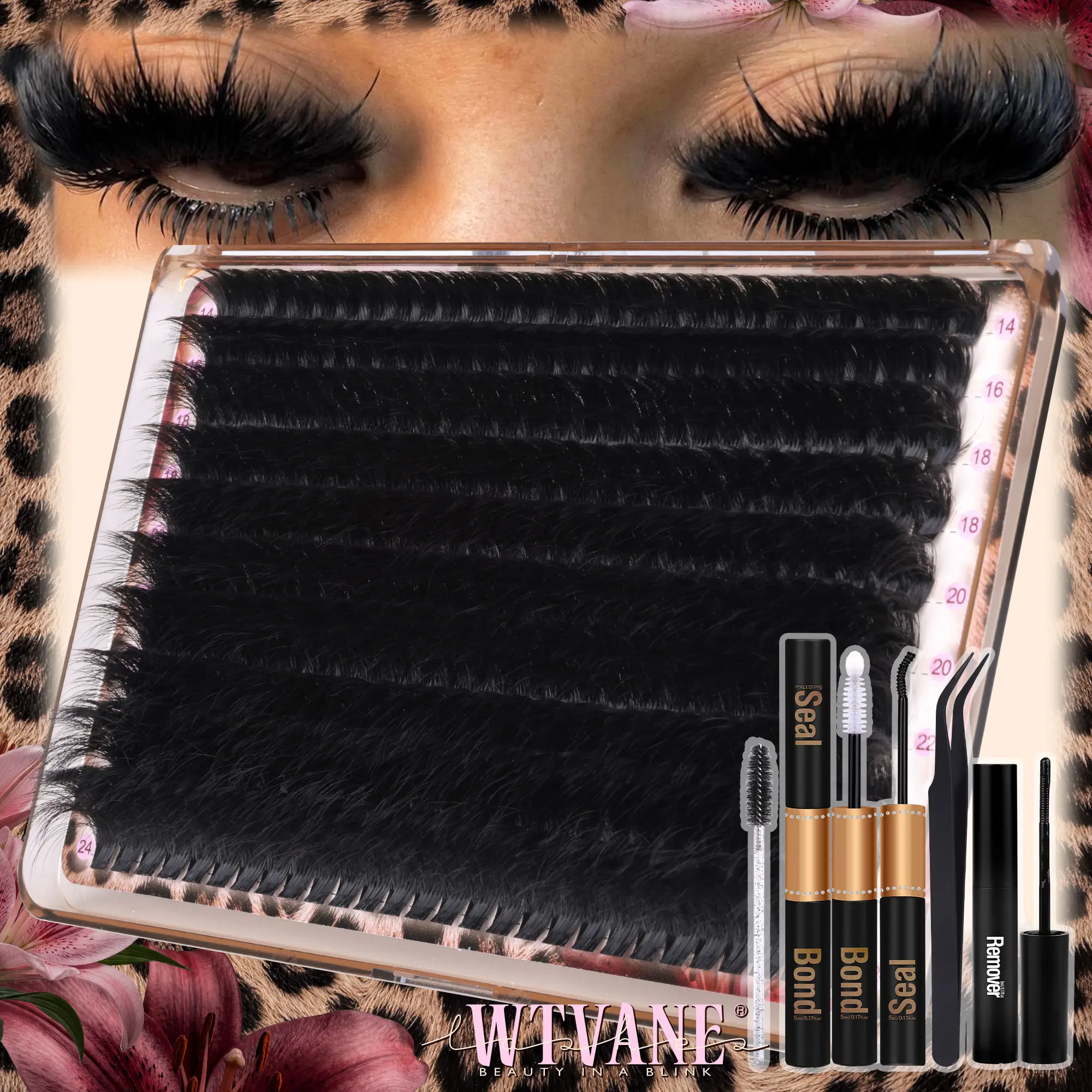 WTVANE 280Pcs Thick Lash Clusters 260D Dramatic Lash Clusters 14-24mm Mega Volume Cluster Eyelash Extensions D Curl Fluffy Individual Lash Clusters with Soft Thin Band Professional Salon Lash Extensions Look Ultra Dense & Long Extensions Empress Look