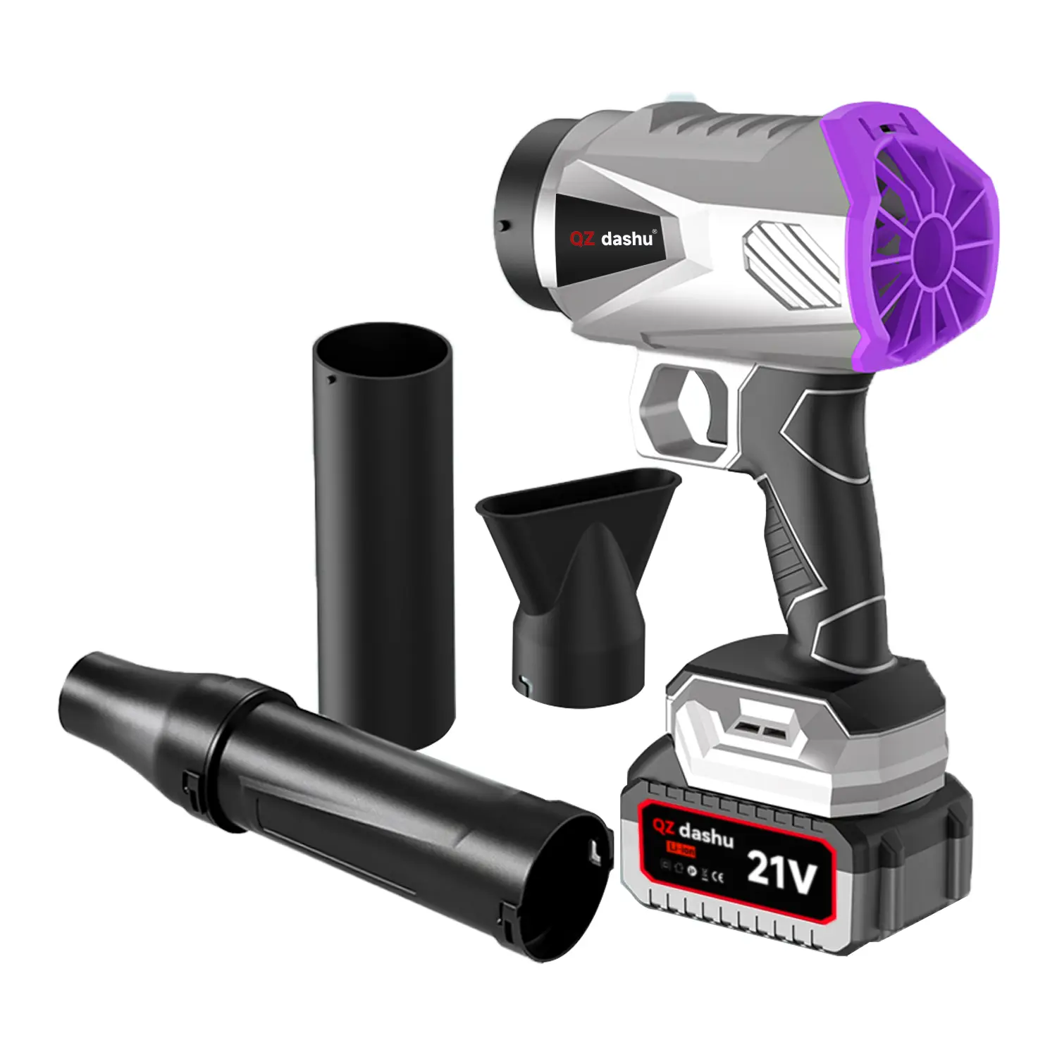 Super Powerful 21V Cordless Turbo Jet Fan - Rechargeable Handheld Air Blower for Car Drying, Leaf, Dust & Snow Cleaning