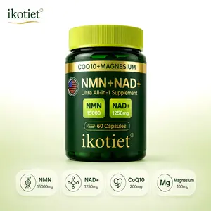 IKOTIET NMN + NAD+ with CoQ10 & Magnesium | Premium 4-in-1 Daily Wellness Formula | Dietary Supplement for Women & Men |  60-120 Edible Dietary Capsules + Free Trial Pack
