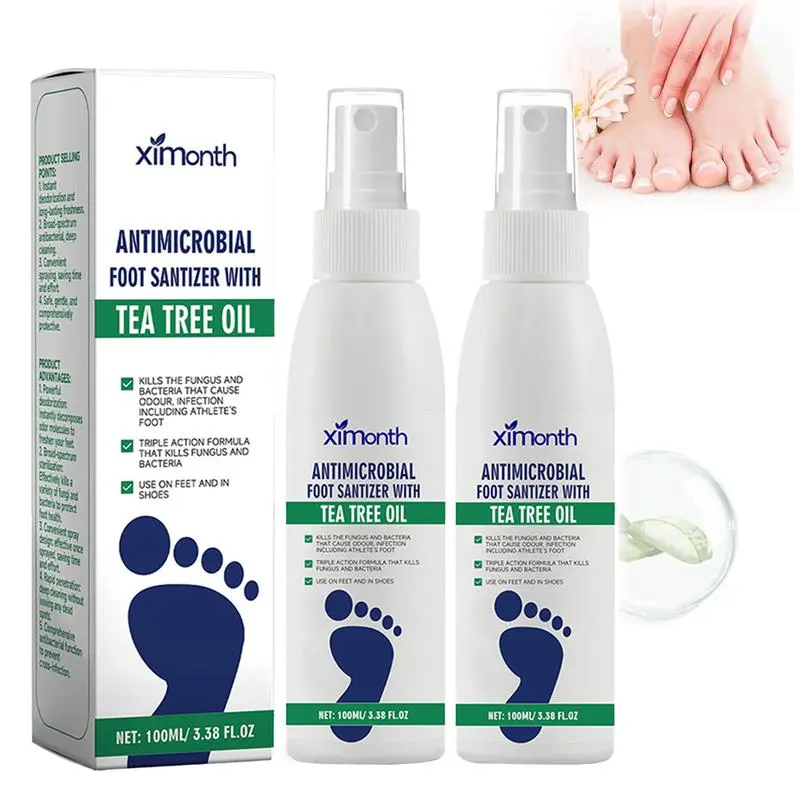 Tea Tree Oil Foot Spray - Plantar Moisturizing Deodorant for Odor Control & Dry Feet Care, Refreshing Comfortable， foot spray  shoe  and  odor para pies con aceite de arbó té Oil Foot Sanitizer Spray