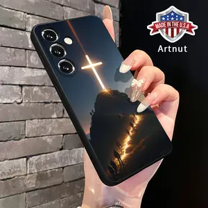 Straight Edge La Cruz  Pattern Phone Case for Samsung S24 ULTRA PLUS S25 S23 S22 Plus Ultra Shockproof Drop Protection Rugged Durable Silicone Cover