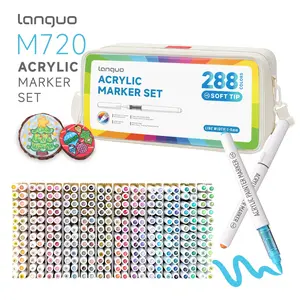 Acrylic Paint Markers, Acrylic Marker Pen, 36-288 Colors, Soft Brush Tips, Auto Ink Control, Waterproof, Fast Drying, UV Resistant, Ideal for Rock Art, Canvas, Wood, Eggs, DIY Crafts, Art Markers Set