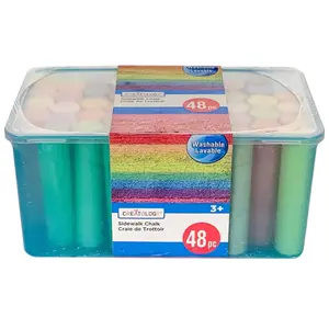 Sidewalk Chalk - 48 Pieces for Writing and Drawing