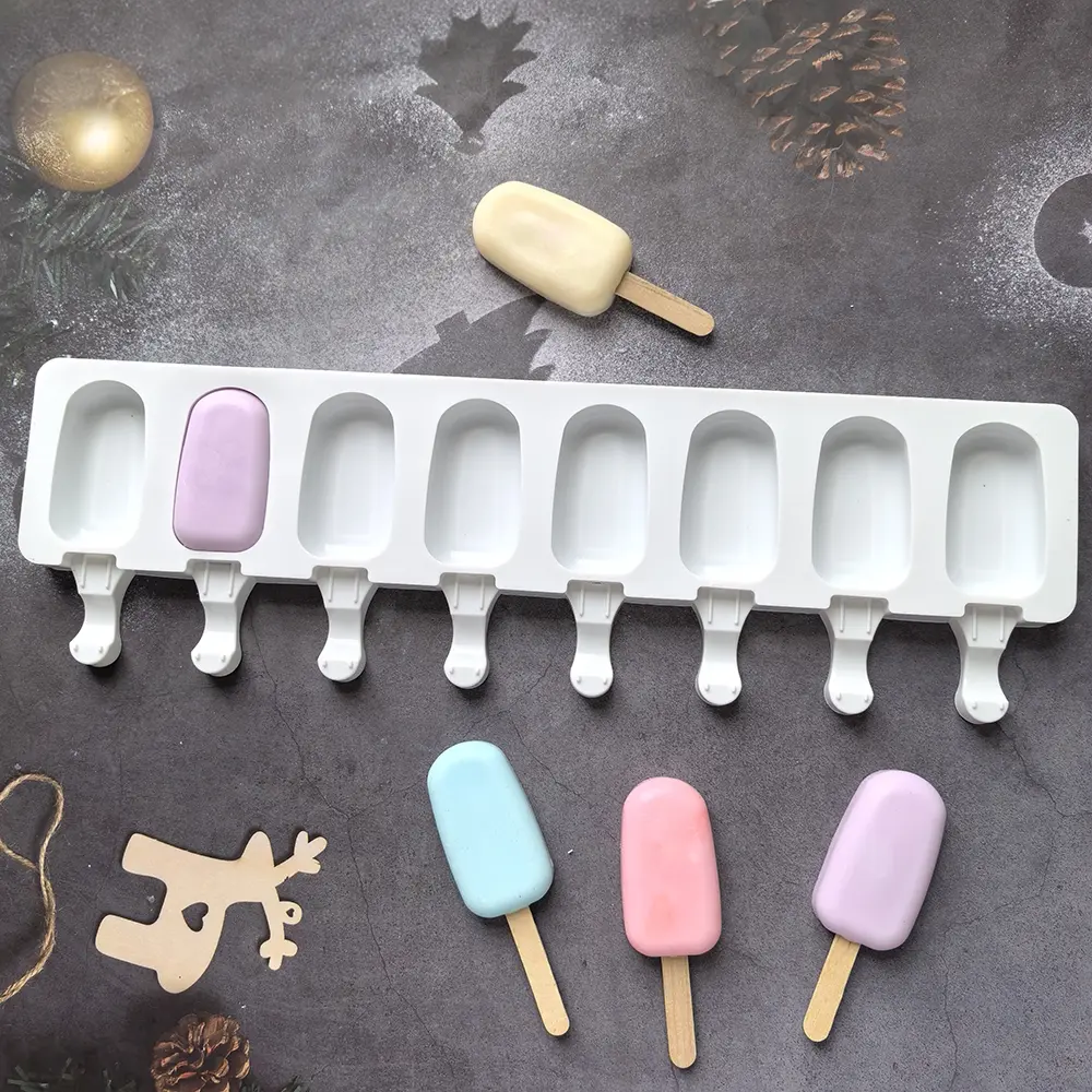 Silicone Ice Pop Mold, DIY Chocolate & Ice Cream Maker, Non-Stick Reusable Popsicle Moulds, Perfect for Baking Enthusiasts, Cooking, Home, Kitchenware, Kitchen Gadgets, Silicone Popsicle Molds