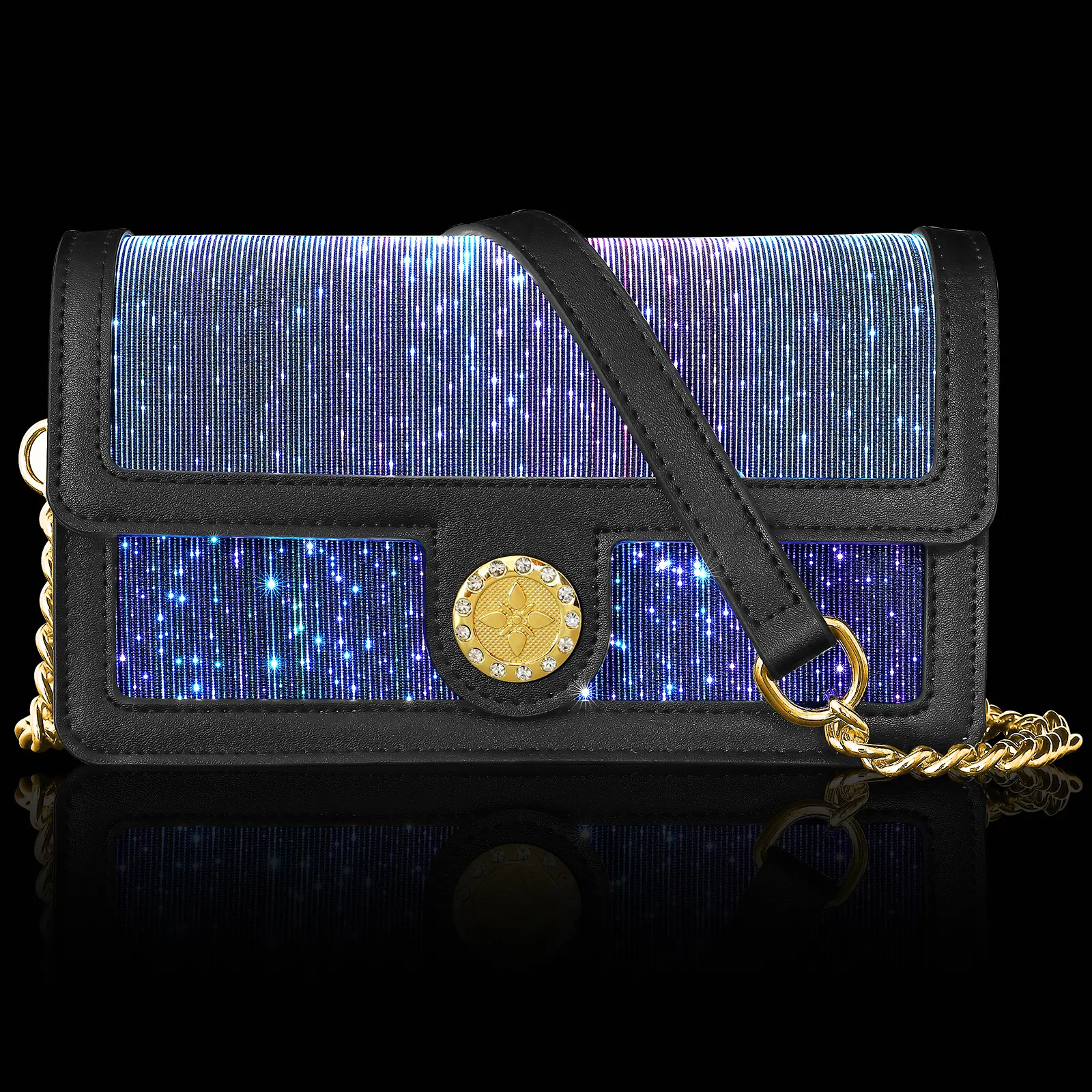 Women's Fashionable Light Up Rave Crossbody Shoulder Bag - Multiple Colors , 4 Flash Modes, Touchable Straps, Detachable Chain, USB Charging, Bag for Purchase - Ideal for Parties, Clubs