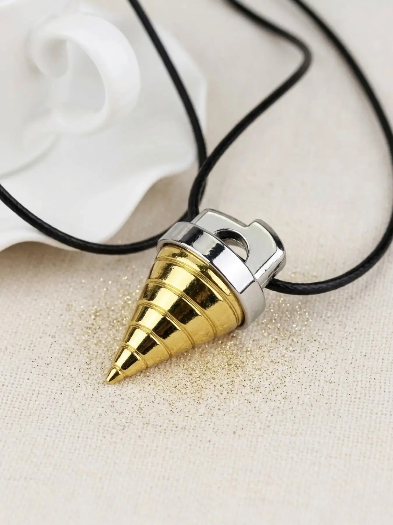 Spiral Drill Pendant Necklace Anime Inspired Core Alloy Necklace for Men Women Cosplay Jewelry Gift Keychain Faith Necklace