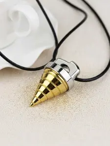 Spiral Drill Pendant Necklace Anime Inspired Core Necklace for Men Women Cosplay Jewelry Gift Keychain