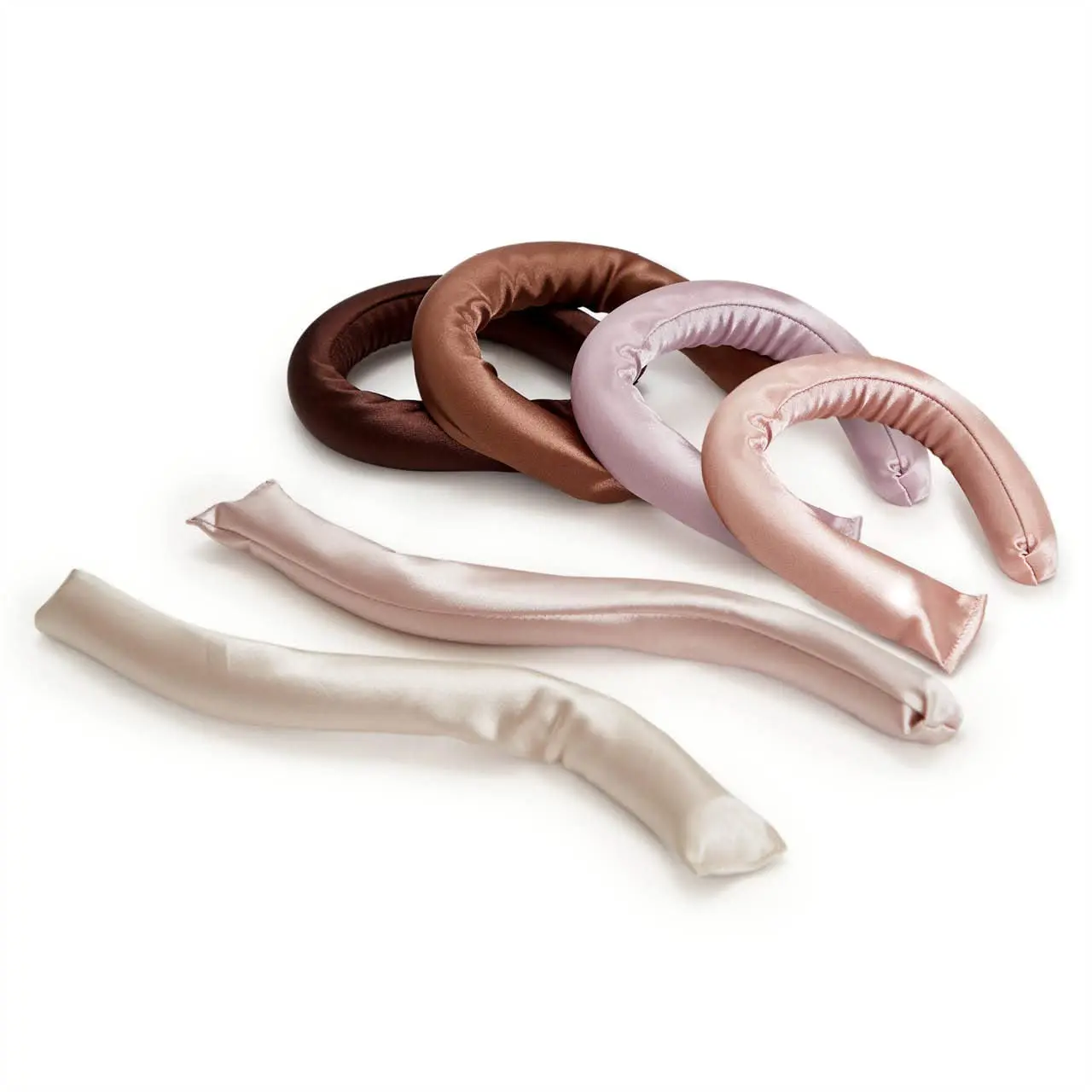 Hair Curlers, Heatless Curling Rod - Jumbo Flexi Rod, Heatless Hair Curler - Hair Curlers to Sleep In - No Heat Overnight Curls - For All Hair Types and Texture - 4pcs Rosewood