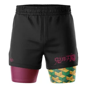 TRENDING 2025 Giyu Tomioka Demon Slayer Performance Shorts, Gym Workout Printed Sports, Jogging Pants, Fitness Workout Track Shorts Clothes, Perfect Gift