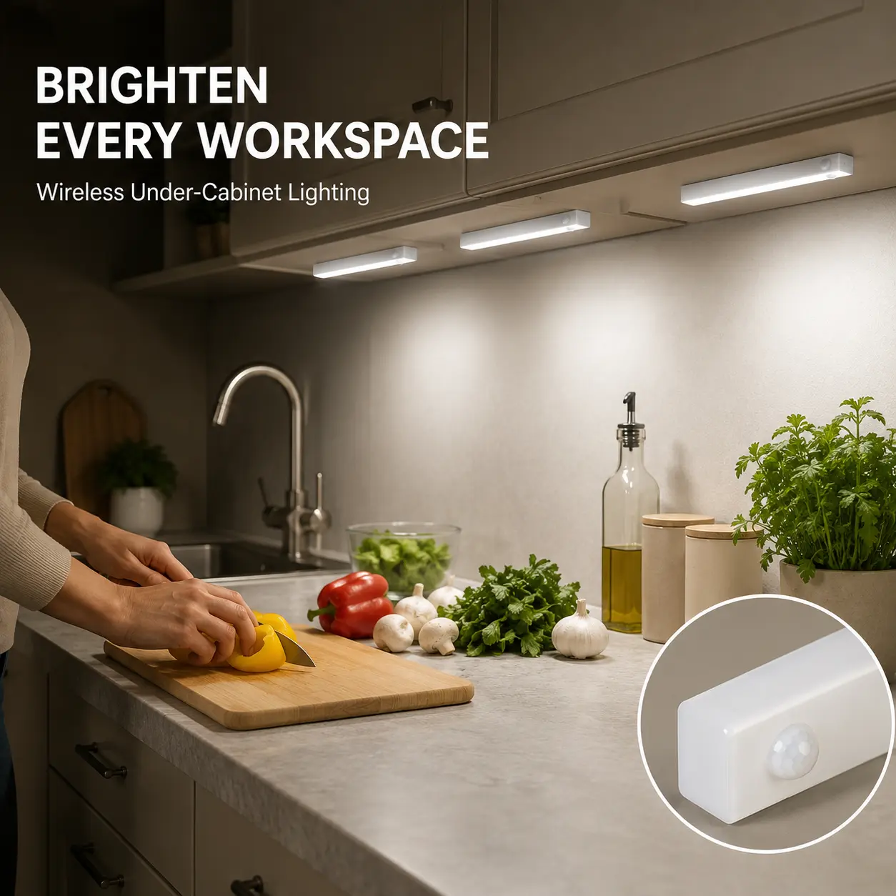6 Pack Motion Sensor Under Cabinet Lights, Wireless Magnetic Rechargeable LED Closet Lights with USB-C Charging, 3 Lighting Modes & Adjustable Brightness, Easy Install Night Lights for Kitchen, Wardrobe, Closet, Stairs & Bedroom