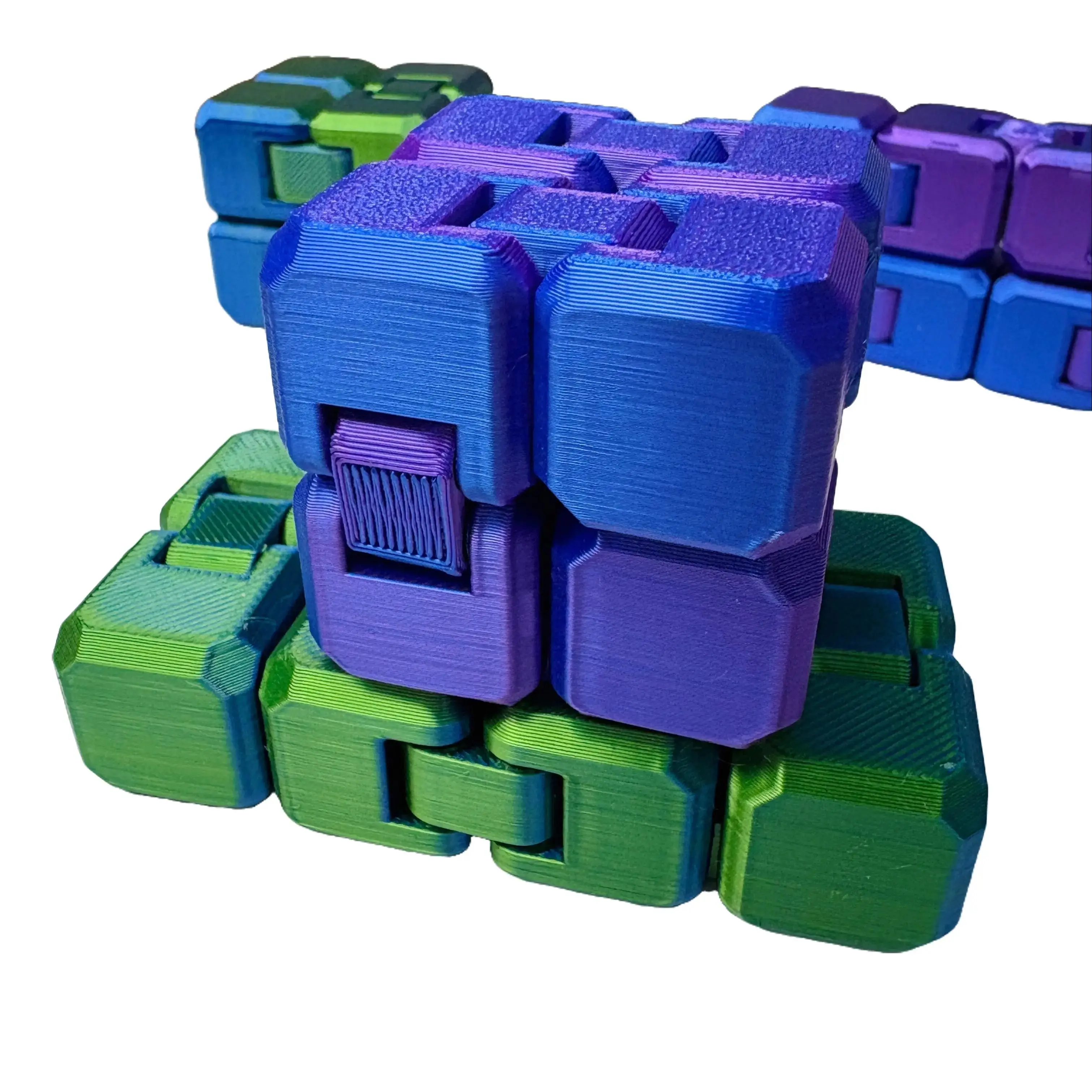 3D Printed Expanded Sensory Fidget Infinity Flip Cube - Fun, Engaging Stress Relief Toy for Adults & Kids, Ideal Relaxation Gift, Cubes