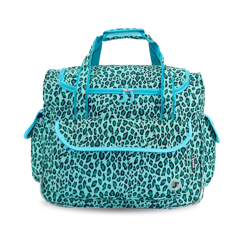 Donna Rolling Duffel Bag in Mint Leopard