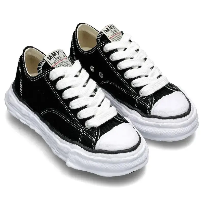 Maison Mihara Yasuhiro MMY Peterson Limited Edition Black Sneakers, Low-Top Canvas Shoes, Unisex Casual Streetwear Footwear