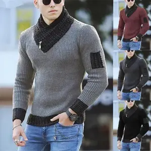 Men’s New Autumn/Winter Casual Vintage Knitted Turtleneck Oversized Wool Pullover Sweater, Korean Style, Warm Cotton Knitwear, Menswear (2025)