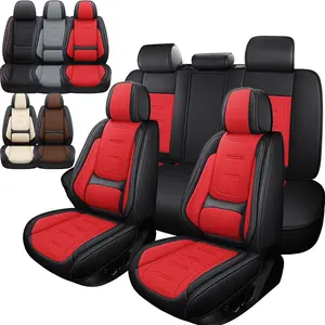 For Ford F150 F250 F350 F450 2009-2025 Pickup Truck Car Seat Covers, Soft Touch Premium Napa PU Leather Full Set Front Rear Seat Cushion Full Surround Design with Storage Bag, Breathable Non-Slip Waterproof Protector Pad Mat