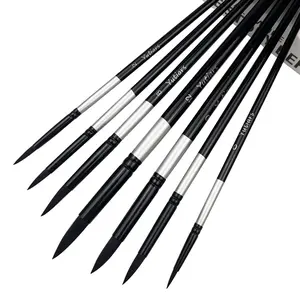 7pcs Round Squirrel Hair Paint Brush Set for Watercolor, Inks, Gouache & Tempera, Professional Artist Quality, Artist Brushes, Wood Handle pen