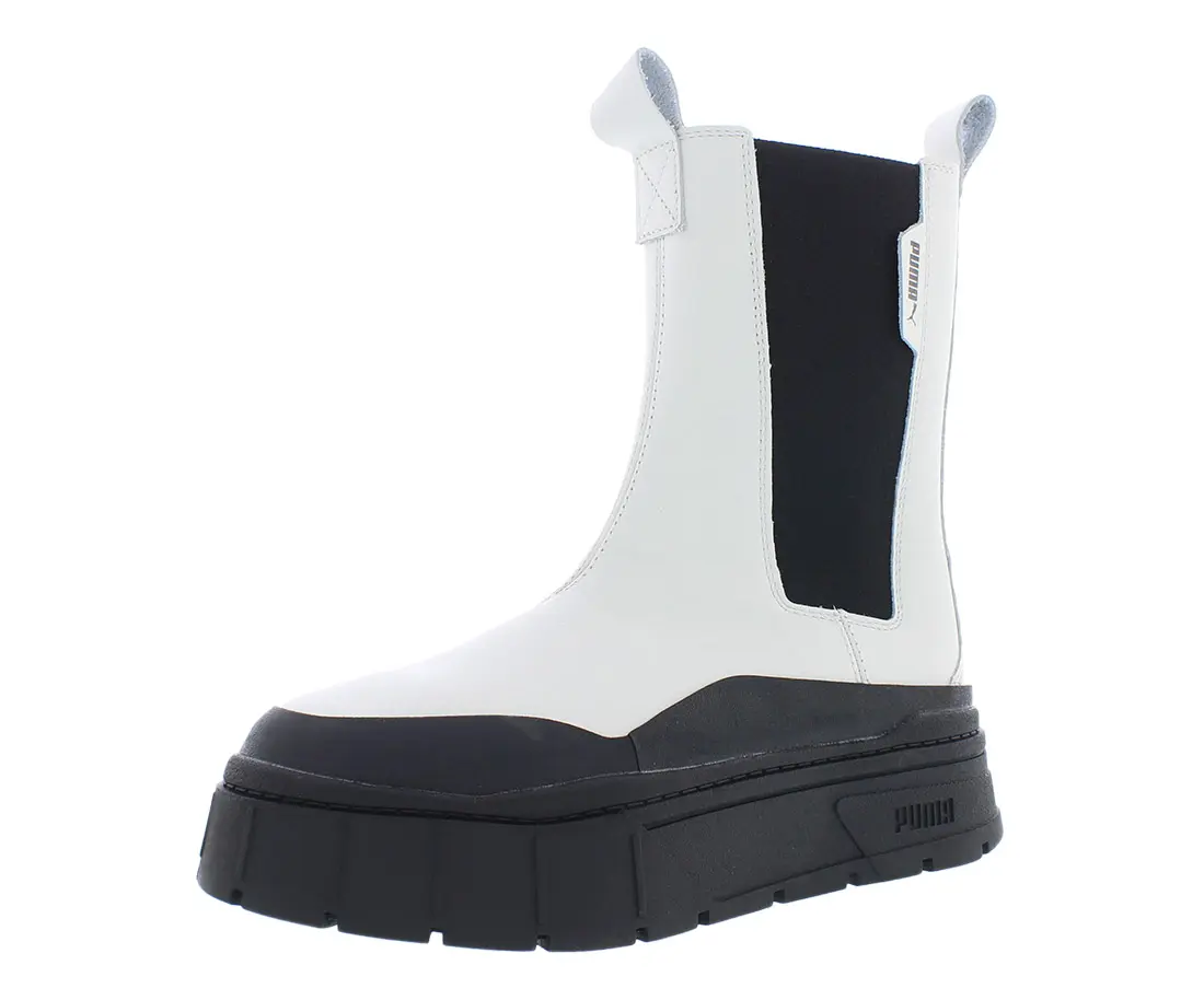 Women's Puma Mayze Stack Chelsea Boots - Chunky Platform Sole, Slip-On Ankle Streetwear Footwear