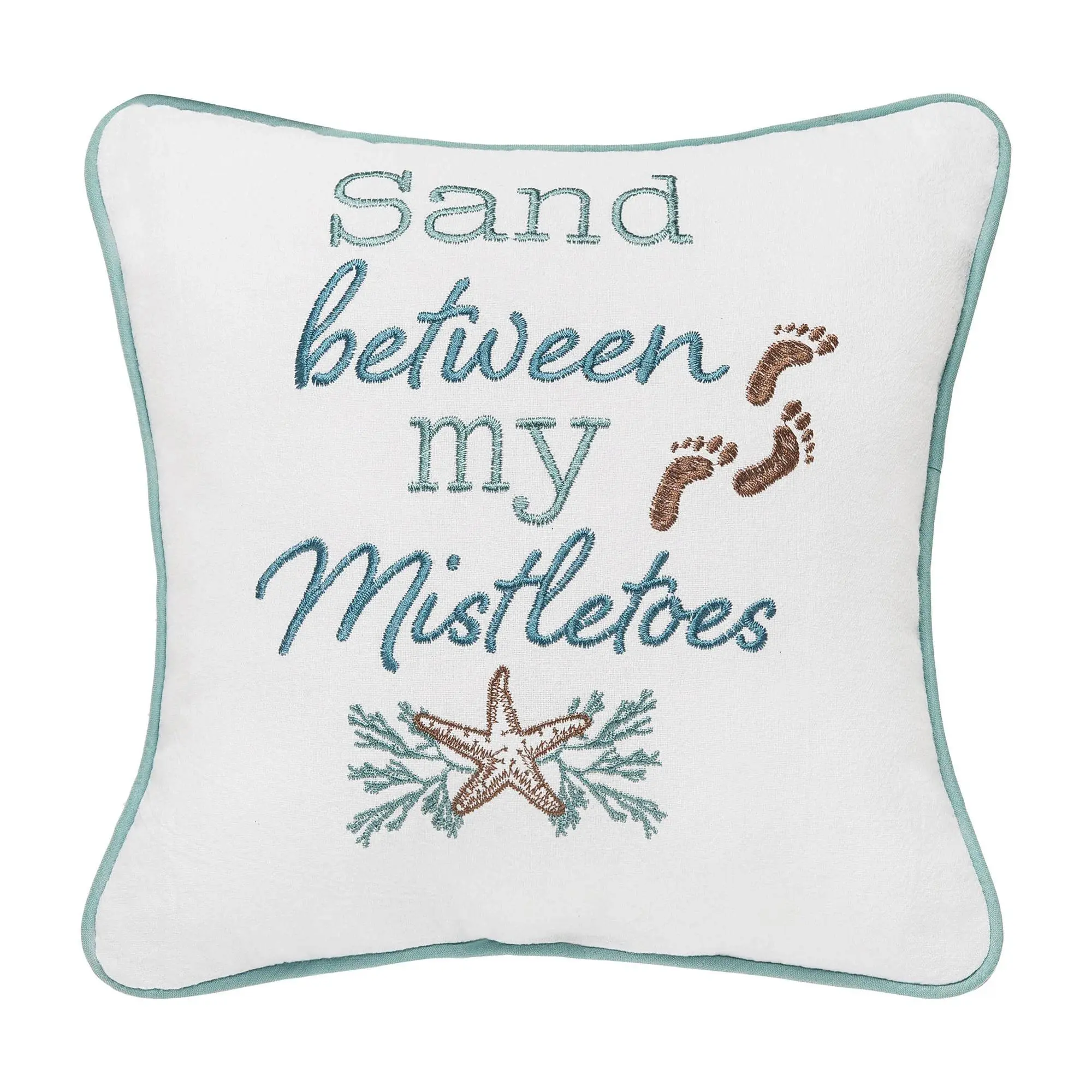 Sand Between My Mistletoes Pillow by Valerie