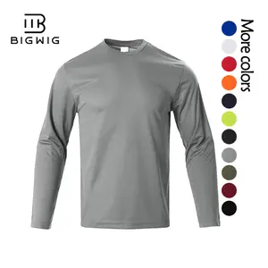 Mens Long Sleeve Shirts Casual Quick Dry Crew Neck Work Shirts Athletic Cycling Hiking T-Shirts