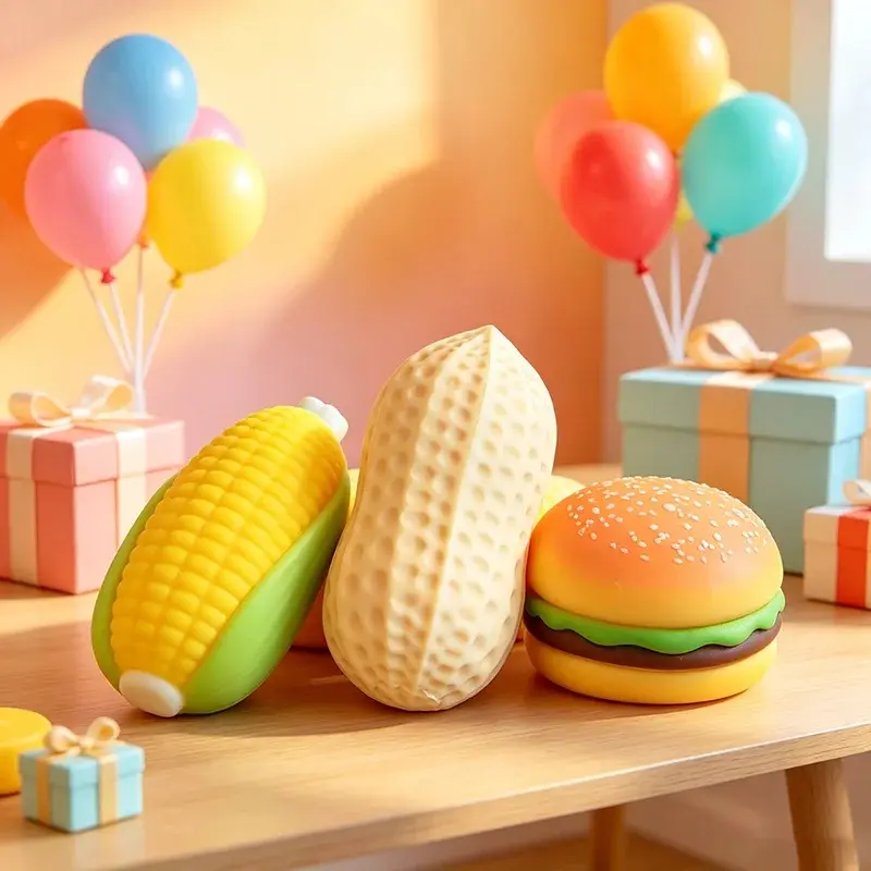 New Soft Squishy Simulated Peanut Corn Burger Pinch Flour Stress Ball Relief Squeezing Toys Anxiety Relief Fidget Sensory Gifts fidgit  toys