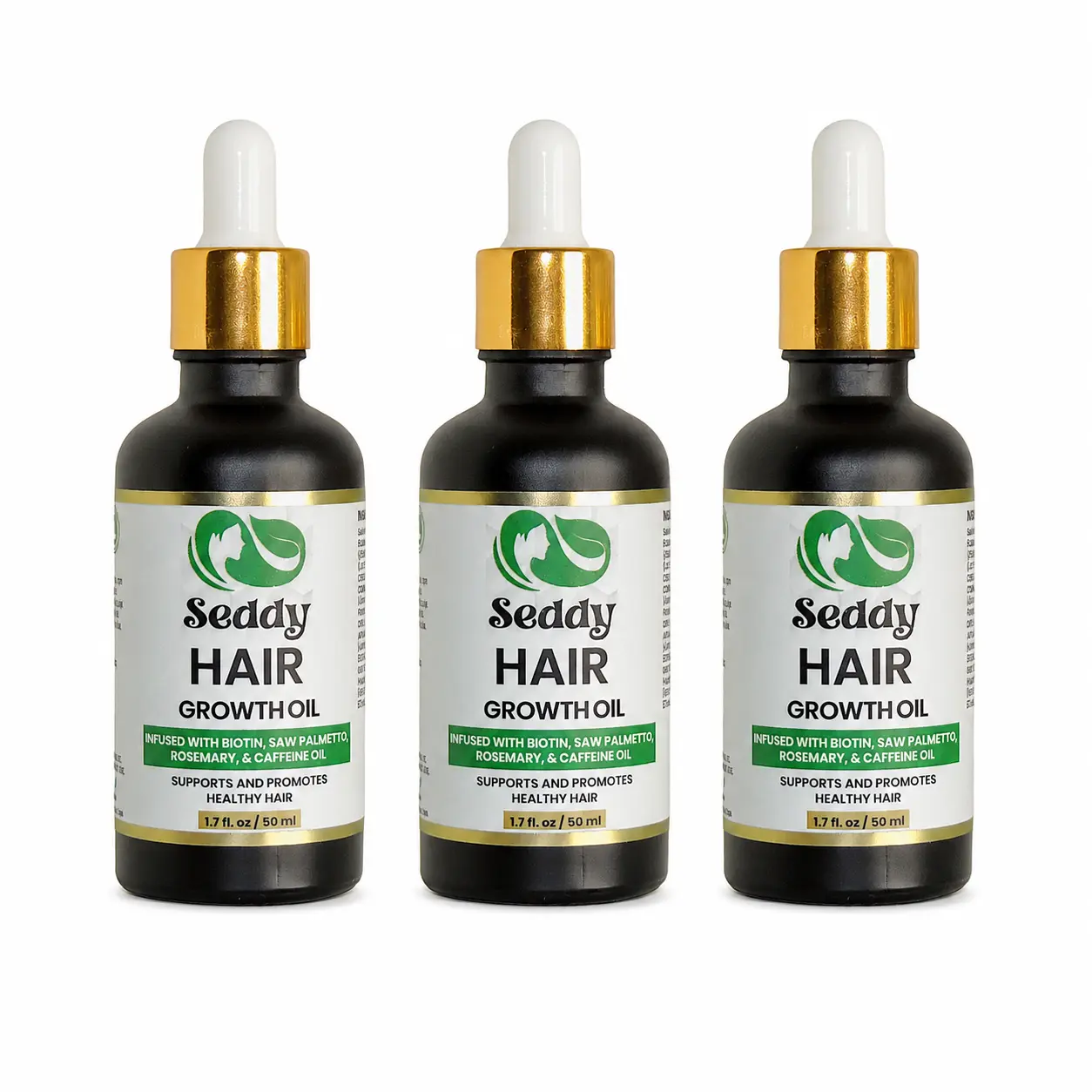 Caffeine Hair growth oil Travel Set 3-Pack – 1.7 fl oz Each