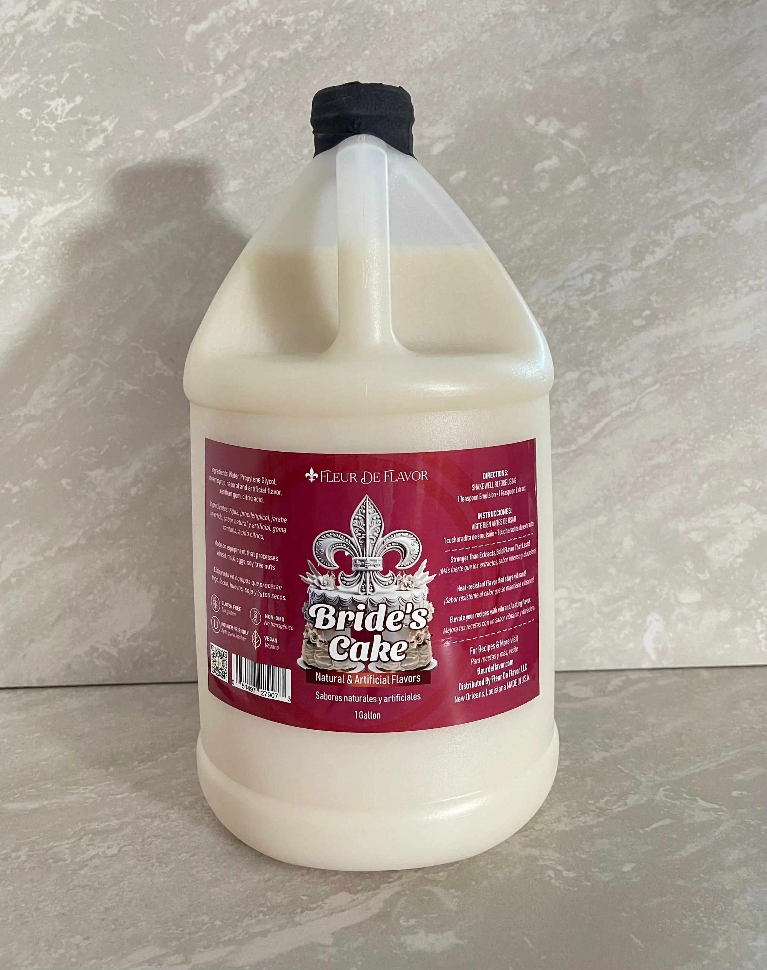 Fleur De Flavor Bride’s Cake Emulsion – Almond, Vanilla, Butter & hints of Citrus for Gourmet Baking (1 gal)
