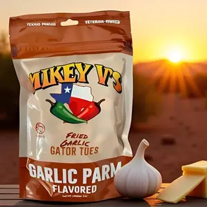Mikey V's Fried Garlic "Gator Toes" 3.9oz Bag - EXTREMELY STRONG GARLIC FLAVOR! Crunchy Snack Ideal for Parties Picnics or Everyday Snacking -