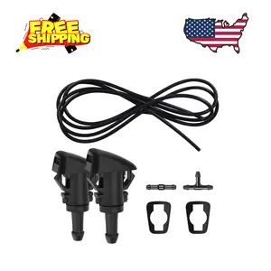 Windshield Washer Nozzles Kit, Washer Jet and 2 Meter Fluid Hose with Connector