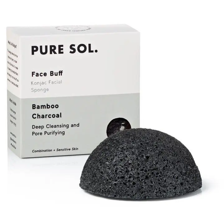 PURE SOL. Beauty  Charcoal Konjac Face Sponge