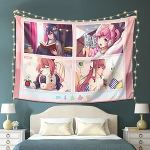 Doki doki literature club series tapestry, Wall Hanging Tapestry, vertical hanging decoration, suitable for game rooms, dormitories, music lovers - home bedroom decor, home decoration, ideal for holidays, birthdays, Halloween, anniversaries