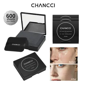 CHANCCI Black Magnet Oil Blotting Setting Sheet With Powder More Control Oil Keep Fresh 2 IN 1 Blotting Sheet with Mirror Puff & Recyclable Case 150Sheets 1 Box 3 Refills outdoorfun