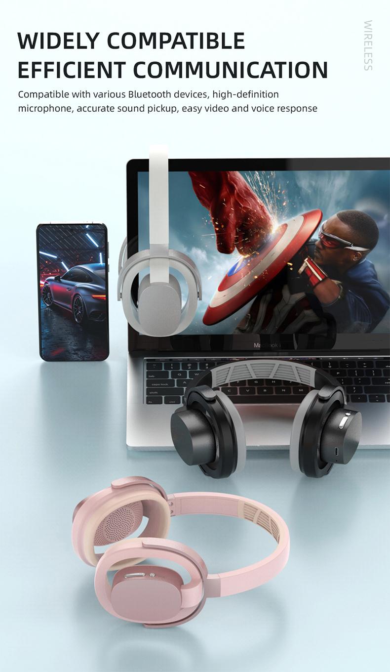 ZW-083 Headset Bluetooth Headphones，Hollow Earphone Design,Outstanding Acoustic Performance Balance Technology, Low-Latency Sound Image Synchronization, Bluetooth 5.4 Stable Version, 30-Hour Battery Life, Suitable For Work Or Outdoor Activities.