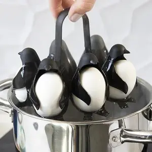Creative cute little penguin home boiled egg egg refrigerator storage combination