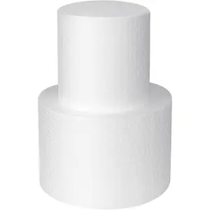 2 Tiers Foam Cake Dummies 4“ 6”, White Dummy Cakes Styrofoam Sets, 8 Inch Tall Fake Cake, Dummy Cake for Wedding Cake Supplies Decorating Birthday Wedding Display