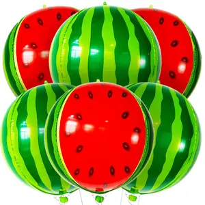 Watermelon Balloons For Watermelon Birthday Decorations - Big 22 InchPack Of 6 | One In A Melon Party Decorations | 4D Watermelon BalloonWatermelon Party Supplies | Watermelon Decorations