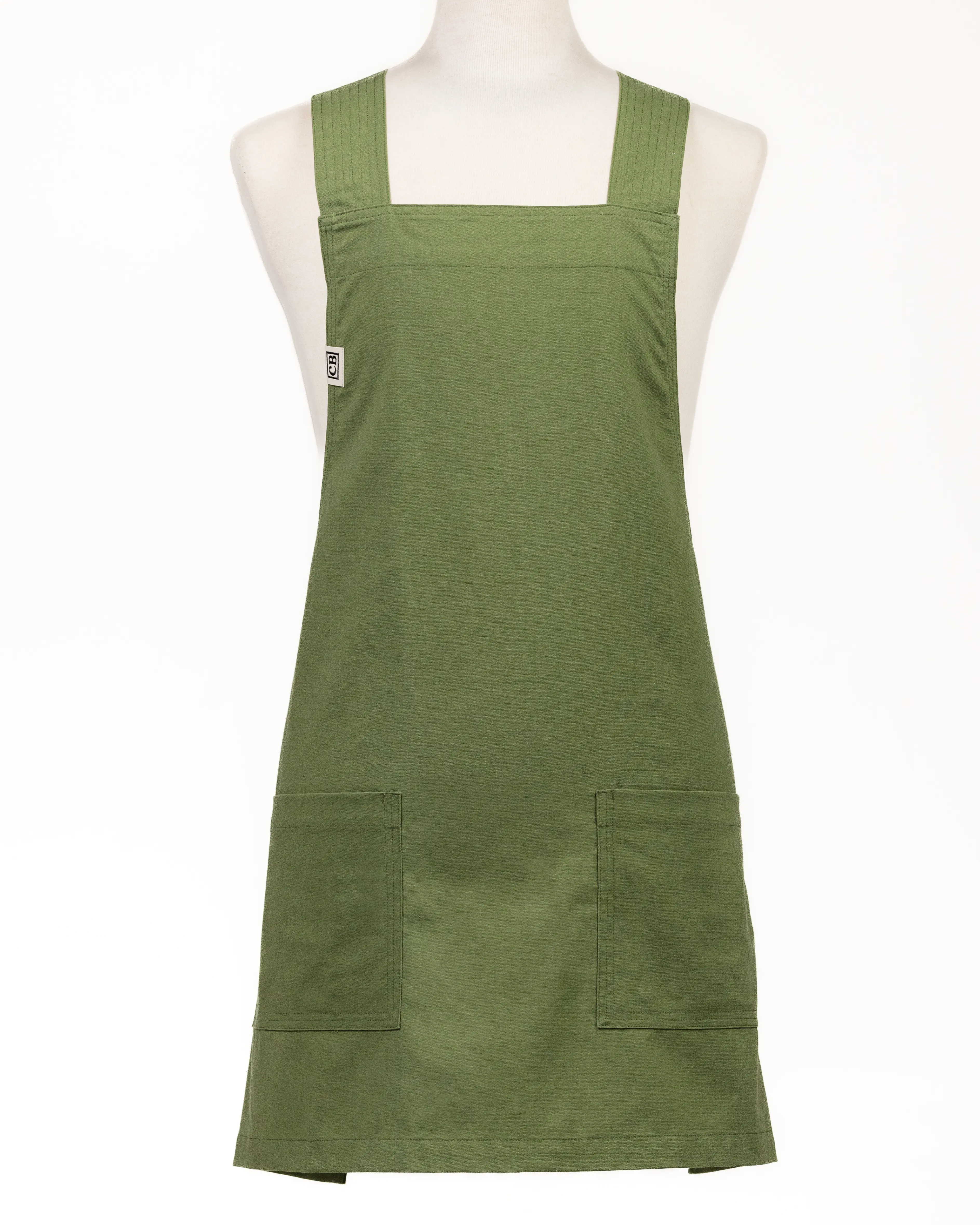 Sage Linen Crossback Chore Apron Unisex Japanese Style Smock Breathable Baking Apron for Men and Women