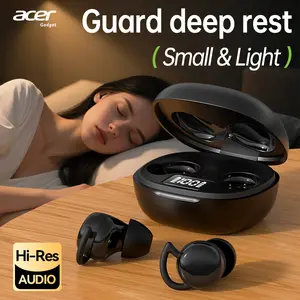 Acer OHR557 Wireless Audio Earphones, Invisible Sleeping Earbuds, Noise Cancelling Headphones for Running, Exercising, Gaming Sports, Electronic Headset Audio, Travel Essentials Bone Conduction Tech Black